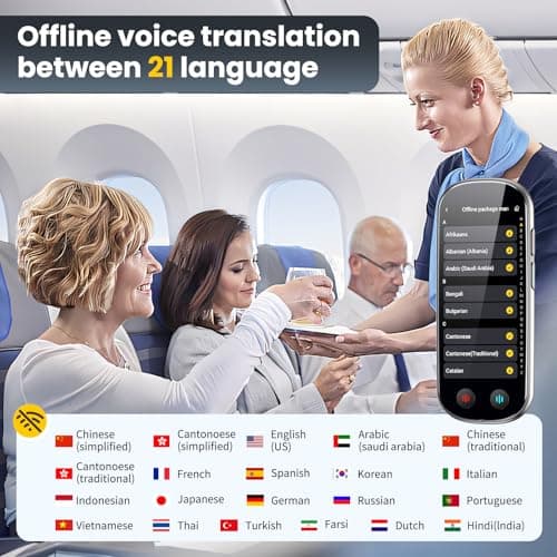 Language Translator Device No WiFi Needed, AI Translator with ChatGPT, Two Way Real Time Voice Translator Device with 150+ Languages, Recording/Offline/Photo Translation for Travel Business Learning 4