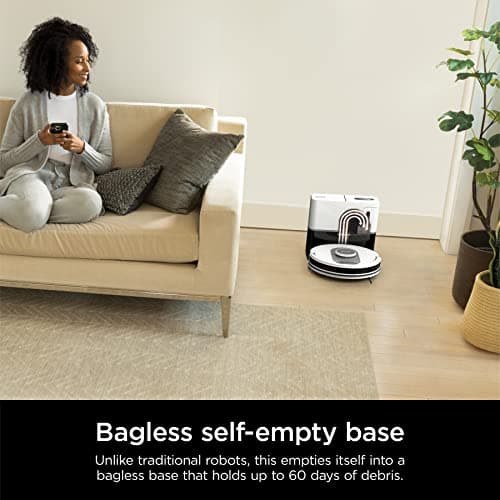 Shark AV2511AE/AV251WA AI Ultra Robot Vacuum, with Matrix Clean, Home Mapping, 60-Day Capacity Bagless Self Empty Base, Perfect for Pet Hair, Wifi, Compatible with Alexa, Black/Silver (Renewed) 3