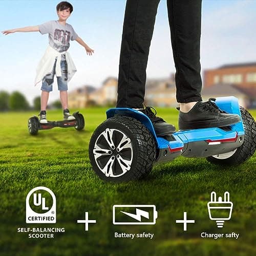 Gyroor Warrior 8.5 inch All Terrain Off Road Scooter with Bluetooth Speakers and LED Lights, UL2272 Certified Self Balancing Scooter 5