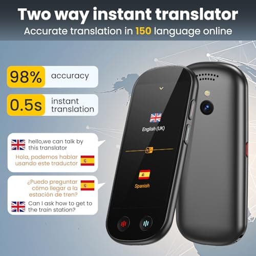 Language Translator Device No WiFi Needed, AI Translator with ChatGPT, Two Way Real Time Voice Translator Device with 150+ Languages, Recording/Offline/Photo Translation for Travel Business Learning 2