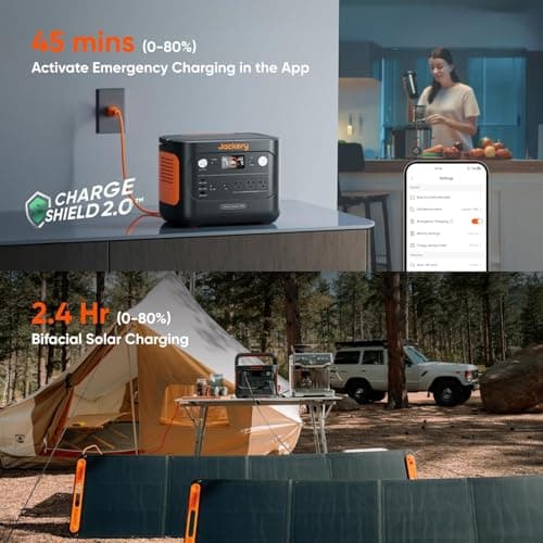 Jackery Explorer 1000 v2 Portable Power Station,1070Wh LiFePO4 Battery,1500W AC/100W USB-C Output, 1 Hr Fast Charge, Solar Generator for Camping,Emergency, RV, Off-Grid Living(Solar Panel Optional) 5