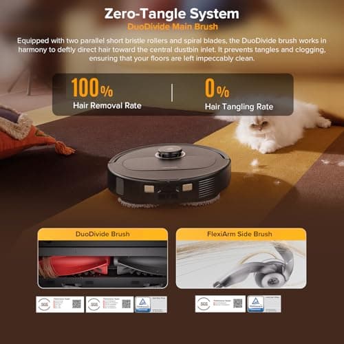 roborock Qrevo S5V Robot Vacuum and Mop, FlexiArm Edge Mopping, 12,000Pa Suction, Dual Zero-Tangle System, Smart Obstacle Avoidance, 10mm Mop Lifting, Auto Mop Washing&Drying, Self-Emptying&Refilling 5