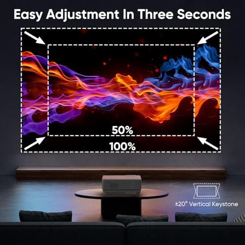 Projector with WiFi and Bluetooth, Upgrade Outdoor Projector, Mini Movie Projector Supports 1080P Synchronize Smartphone Screen by WiFi/USB Cable for Home Entertainment 5