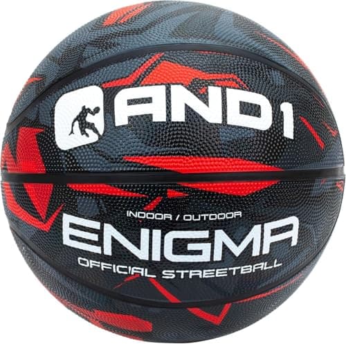 AND1 Enigma Rubber Basketball: Official Regulation Size 7 (29.5 inches) Street Basketball - Deep Channel Construction Streetball, Made for Indoor Outdoor