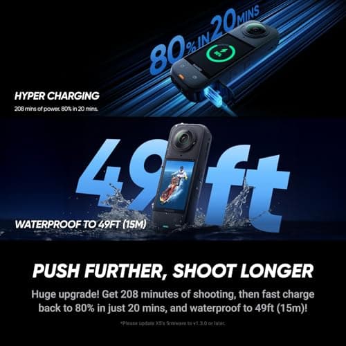 Insta360 X5 Essentials Bundle - Waterproof 8K 360° Action Camera, Leading Low Light, Invisible Selfie Stick Effect, Rugged and Replaceable Lens, 3-Hour Battery, Built-in Wind Guard, Stabilization 4