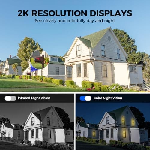 LITYMOL 2K Solar Cameras for Home Security, 360° View Security Cameras Wireless Outdoor, Color Night Vision, Siren Alarm, 2-Way Audio, AI Detection, SD/Cloud Storage, 2.4GHz WiFi 4