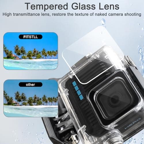 FitStill 196FT/60M Underwater Waterproof Diving Housing Compatible for Go Pro Hero 4K,Protective Dive Case Shell with Mount Hero4K 2024 Action Camera Accessories Kit 4