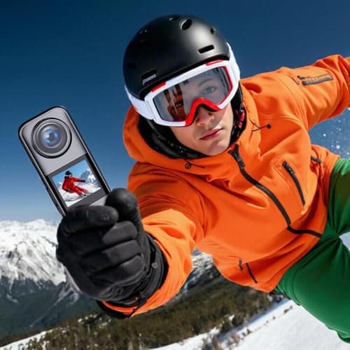 fceoul Action Camera with Dual Color Screen,Body Waterproof Camera Suitable for Travel Motorcycle Helmet Cameras, Equipped with 32GB Card, 2 Batteries, and Various Installation Kits 3