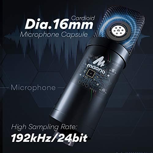 MAONO Microphone with Studio Headphone Set 192kHz/24bit Vocal Condenser Cardioid Podcast Mic Compatible with Mac and Windows, YouTube, Gaming, Live Streaming, Voice-Over (AU-A04H) 2