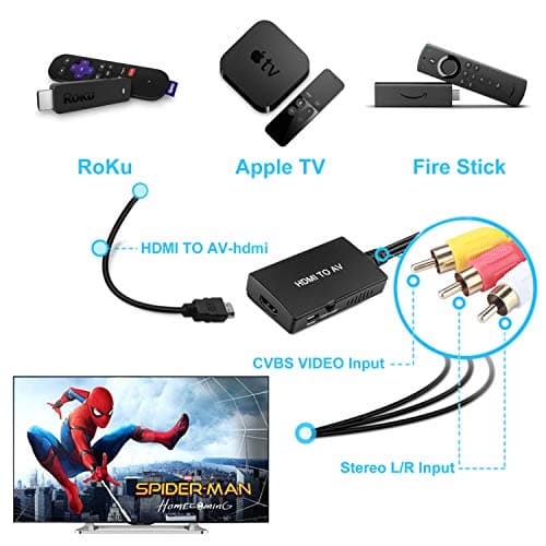 TaiHuai HDMI to RCA, HDMI to Older TV Adapter Compatible for Fire Stick, Roku, Apple TV, Xiaomi Mi Box, Android TV Box, DVD, Blu-ray Player ect.（HDMI to AV Converter） 2