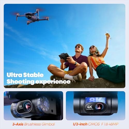 Veeniix V11MINI 4K,Drones with Camera for Adults 4K Video 8K Photo,Under 249g,3-Axis Gimbal,20000ft FPV Transmission,Vertical Shooting,GPS with Beeper,for Adults,Beginner,Fly More Combo(96-Min Flight) 3