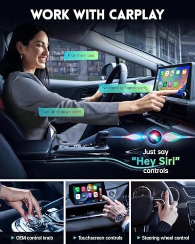 Amzfeel Wireless CarPlay Adapter for Apple iPhone iOS 10+ & Cars from 2015+, Mini Edition, Converts Factory Wired to Wireless CarPlay Dongle Plug & Play (Brushed Cobalt Blue) 4