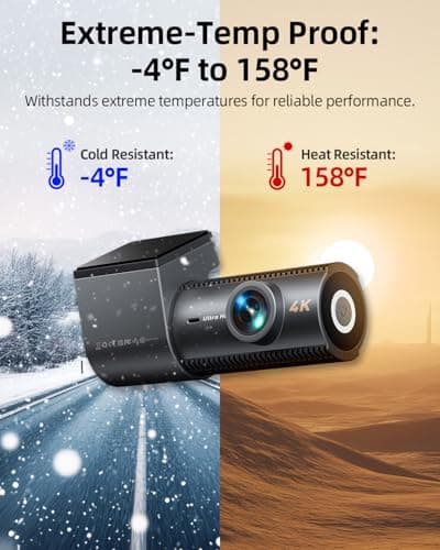 4K Dash Cam Front and Rear, 64GB SD Card, 1.5” IPS Display Car Camera, 5Ghz WiFi+App Control, Night Vision, 24H Parking Mode, G-Sensor, WDR, 170° Wide Angle, 4K+1080P Dual Dash Camera for Cars 5