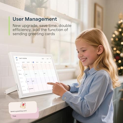 Digital Calendar, 10.1inch Smart WiFi Electronic Calendar&Chore Chart, IPS Touch Screen HD Display for Family Schedules, Share Moments Instantly from Anywhere 4