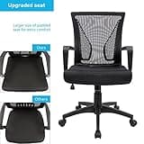 Furmax Office Chair Ergonomic Computer Desk Mesh Chair Mid Back Swivel Lumbar Support with Armrest (1, Black) 4