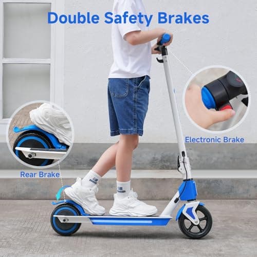 isinwheel S4 Electric Scooter for Kids Ages 6-14, 200W Foldable Kids Electric Scooter with 3 Speeds (5/8/12 Mph), LED Display, Colorful Lights, Gift for Kid 4