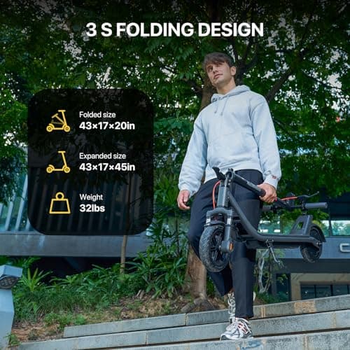 MEGAWHEELS Electric Scooter,Electric Scooter Adults with Front Suspension,8.5in Solid Tires,300W Motor,15.5mph E Scooter with Smart APP Control for Commuting, Outdoor, Short Travel,Gift 5