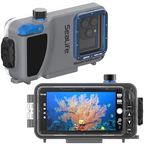 SeaLife SportDiver S Compact Smartphone Scuba Housing – Dive to 100', Waterproof Photography, Easy Camera Controls, with Leak Alarms, Fits iPhones and Most Smartphones