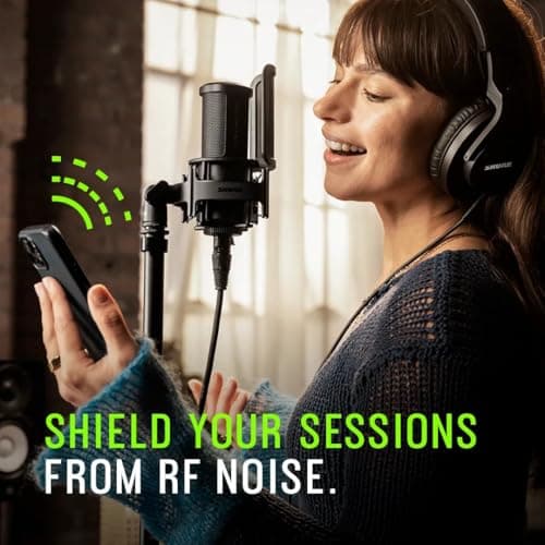 Shure SM4 Studio Recording Microphone Kit, XLR Home Studio Condenser Mic with Mix-Ready Audio - All-Metal Construction, Includes Detachable Magnetic Pop Filter & Shock Mount (SM4-K-KIT) 3