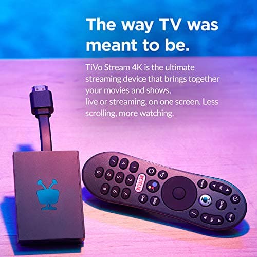 TiVo Stream 4K – Every Streaming App and Live TV on One Screen – 4K UHD, Dolby Vision HDR and Dolby Atmos Sound – Powered by Android TV – Plug-In Smart TV, One size 4