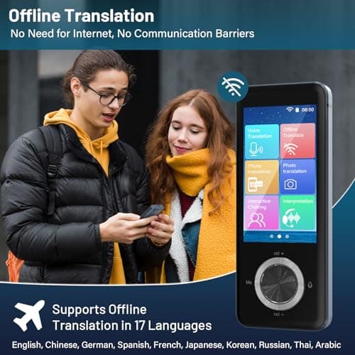 Language Translator Device, Real Time Translation Device with 137 Languages, 3" HD Screen Real Time Translator Device, Support Taking Pictures, Recording, Online, Offline, Suitable for Travel,Business 3