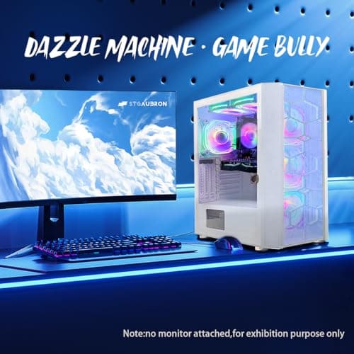 STGAubron Gaming PC Computer Desktop, AMD Ryzen 5 5500 up to 4.2GHz, GeForce RTX 2060 Super 8G,16G DDR4, 1T SSD, WiFi 6 5G & BT 5.2, RGB Fan x6, Windows 11 Home 5