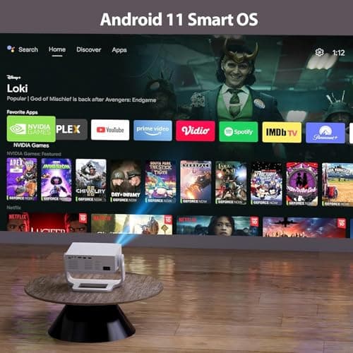 Projector with WiFi and Bluetooth, 1000+ Apps Installed, Electronic Focus & Auto Keystone, Zoom, Native 1080P 650 ANSI 20000Lumen 4K Support Portable Mini Video Projector Outdoor Indoor 2