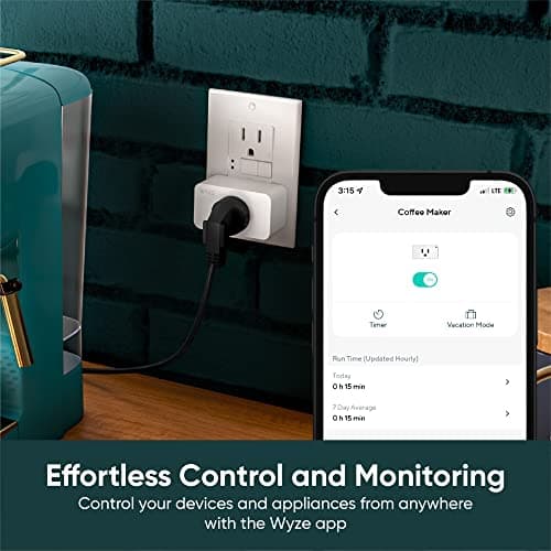 Wyze Plug, 2.4GHz WiFi Smart Plug, Works with Alexa, Google Assistant, IFTTT, No Hub Required, Two-Pack, White 2