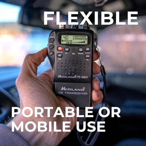 Midland 75-822 Handheld CB Radio & Mobile CB Radio – Walkie Talkie with 40 Channels, NOAA Weather Alerts, Long Range, Compatible with CB Antennas 5