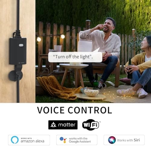 Minoston Outdoor Smart Plug, Matter Smart Plug, Smart Home Wi-Fi Outlet IP65 Waterproof, Compatible with Alexa, Apple Home, SmartThings, Google Home, Smart Life, IP65 Waterproof, 2.4Ghz, 2 Pack 4