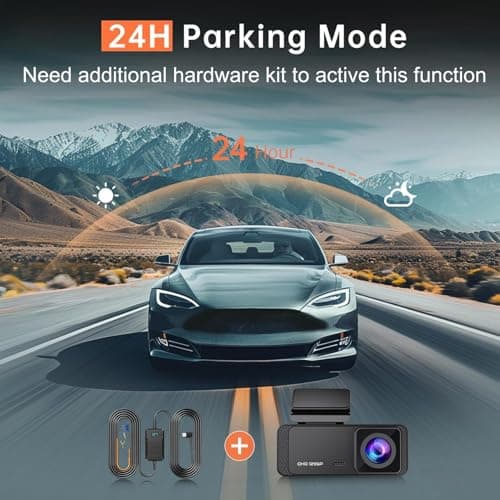 Dash Cam 1296P Front Dashcam, V300 WiFi Dash Camera for Cars with App, Night Vision, Mini Hidden Single Car Camera, Loop Recording, 24H Parking Mode, Support 256GB Max, Black 4