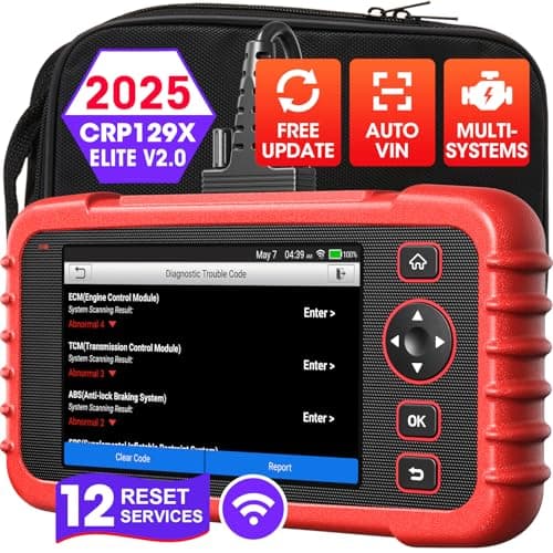 OBD2 Scanner LAUNCH CRP129X V2.0 Elite Scan Tool, Upgrade of CRP123X, 12 Reset Services, ABS/SRS/Transmission/ Check Engine Car Code Reader, Lifetime Free Update, FCA AutoAuth & Auto VIN, Battery Test