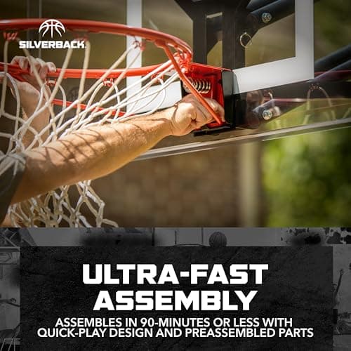 Silverback NXT Portable Adjustable 10-ft Outdoor Basketball Hoop, 50" and 54" Basketball Goal Backboard Available - Assembles in 90 Minutes 5