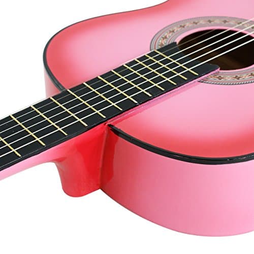 Smartxchoices 38" Acoustic Guitar Bundle with Gig Bag Strap Pitch Pipe Extra Strings Set Pick PINK 6 String for Beginners Starter Kids Girls Youths Students Right-handed (PINK) 5