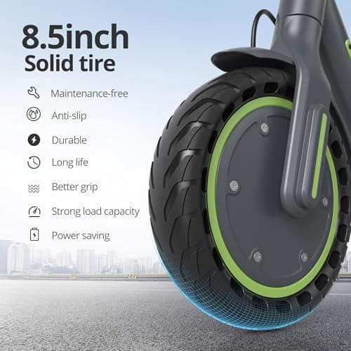 Roinside Electric Scooter for Adults - 8.5" Solid Tires, 350W Motor, Up to 19 MPH and 15 Miles Long-Range Commuting Folding E-Scooter with Dual Braking System and Smart App 2