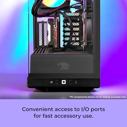 iBUYPOWER Y40 PRO Black Gaming PC Desktop Computer AMD Ryzen 9 7900X CPU, NVIDIA GeForce RTX 5070Ti 16GB GPU, 32GB DDR5 RGB 5200MHz RAM, 2TB NVMe SSD, Windows 11 Home, Keyboard, Mouse - Y40BA9N57T01 3