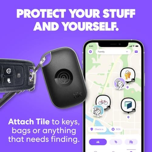 Tile by Life360 Pro - Powerful Bluetooth Tracker, Key Finder and Item Locator for Keys Bags, and More. Both iOS and Android Compatible. Phone Finder. 2-Pack (Black/White) 2