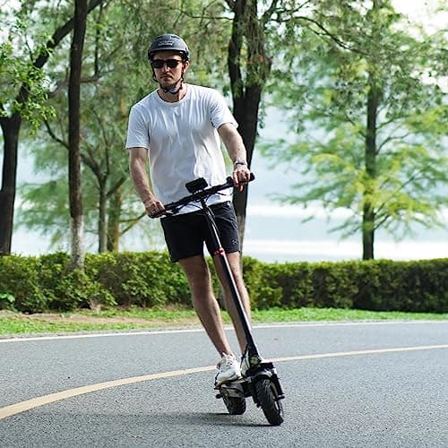 iScooter Electric Scooter Adults, 10" Tires, 800W Motor E-Scooter Up to 25 Miles Range, Top Speed 25 MPH, Adjustable Handlebar Height, Folding Commuting Electric Scooter for Adults-iX3 5