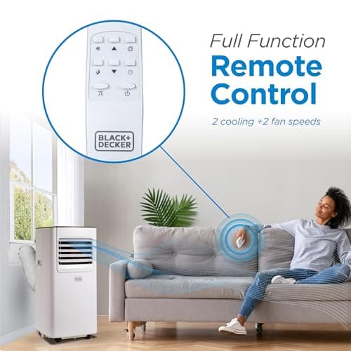 BLACK+DECKER Portable Air Conditioner 8,000 BTU (5,100 BTU SACC) with Wifi & Remote Control, 3-1-in Air Conditioner, Fan & Dehumidifier with App, Alexa & Google Assistant 4