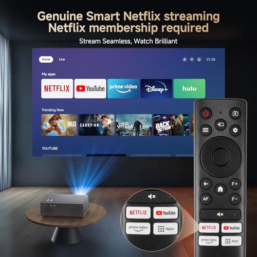 4K Projector with Built-in Apps, 1200ANSI Auto Focus&6D Keystone Dolby Audio Kogata Smart Projector with WiFi 6 Bluetooth Outdoor Movie Proyector for Home Theater HDR10+ UPGRADE 3