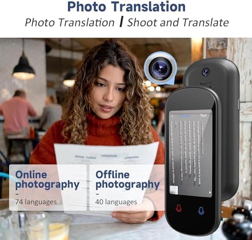 Language Translator Device, 137+ Languages Two Way Real Time Voice Translator Device Support Offline&Recording&Photo Translation, High Accurate Portable Instant Translator for Business Learning Travel 5