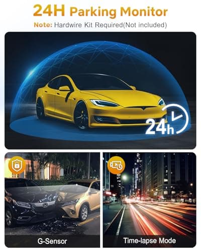 GKU 4K Dash Cam Front, Mini DashCam Includes 64GB Card, Dash Camera Built-in WiFi, 24H Parking Monitor,Night Vision,WDR,170° Wide Angle,Loop Recording,G-Sensor, (Black) 4