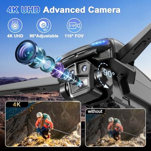 ScharkSpark 4K GPS Drone with Camera for Adults with 4.5” HD Screen Controller, Brushless Motor, Includes SD Card, 60-Min Flight Time, Auto Return, Follow Me, Under 249g, Great Gift for Beginner 2