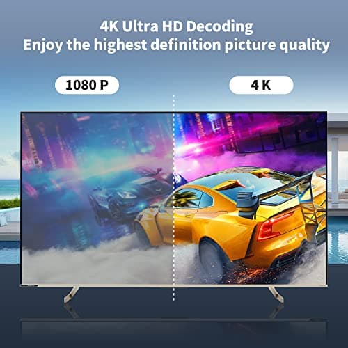 Wireless HDMI Display Dongle Adapter 4K, Wireless Receiver, Streaming Media Video/Audio/File HDMI Wireless Extender from Laptop, PC, Smartphone to HDTV Projector Monitor 5