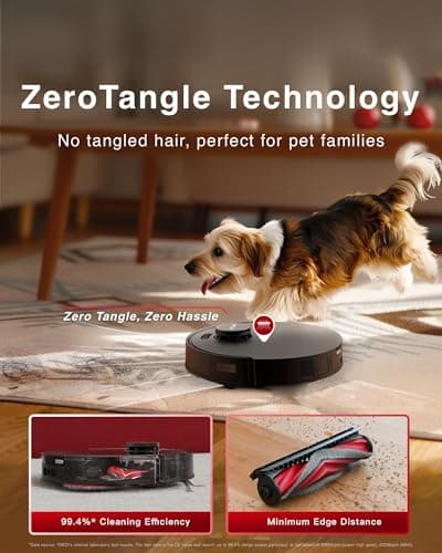 Yeedi M12 PRO+ Robot Vacuum and Mop, 11000Pa Strong Suction, ZeroTangle Technology, TruEdge Deep Mopping, Auto Mop Washing/Drying, Auto-Lift Mopping, Mini Omni Station, Black 5