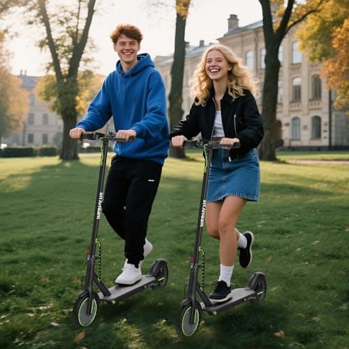Electric Scooter with Dual Suspension, 10"/8.5" Solid Tire, 750W/500W/350W Powerful Motor & 19/22 MPH Top Speed, 28/25/22/16 Miles Long Range, Folding E Scooter with Dual Braking for Teens and Adults 5