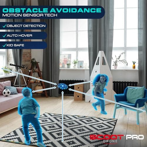 Force1 Scoot Pro Hand Operated Drone for Kids or Adults - Induction Hands Free Motion Sensors Mini Drones with Bright LED Projection, 360 Flips, Easy Indoor Small UFO Flying Orb Ball Drone Toy 3