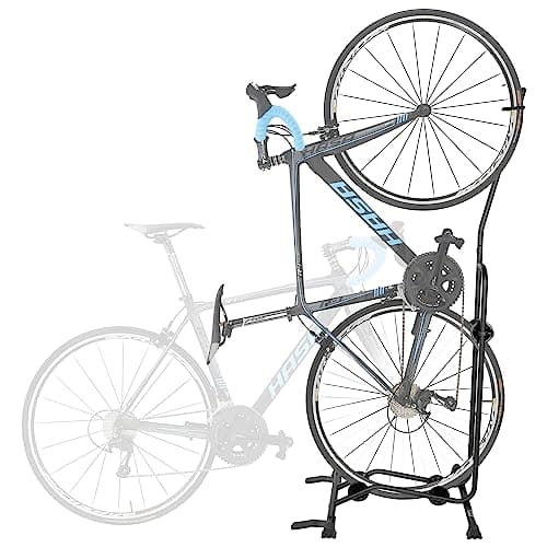 CyclingDeal Upright Bike Stand Floor - Vertical & Horizontal Bicycle Stand Bicycle Storage - Safe & Secure Bike Storage Rack - for Wheels Sizes up to 29" - Bike Rack Garage Bicycle Rack - Classic