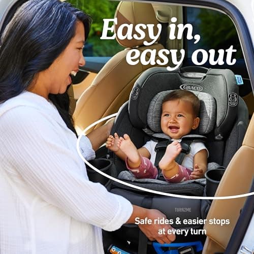 Graco Turn2Me 3-in-1 Convertible Car Seat, London, featuring Headrest and Harness Adjust, Easy Installation and Steel Reinforced Frame 3