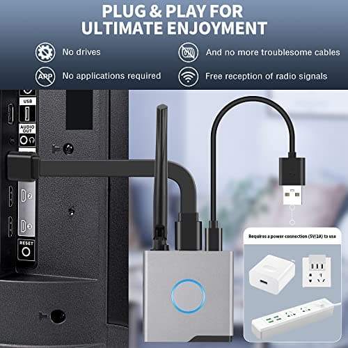 Wireless HDMI Display Dongle Adapter 4K, Wireless Receiver, Streaming Media Video/Audio/File HDMI Wireless Extender from Laptop, PC, Smartphone to HDTV Projector Monitor 3